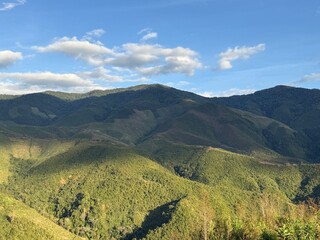 landscape with mountains and clouds