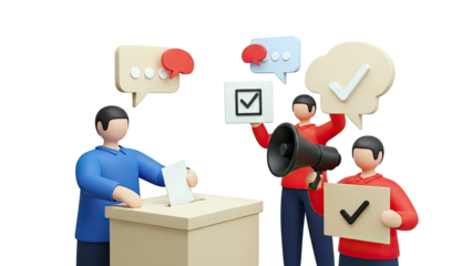 Election process with voting and campaign messages