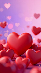 red hearts background