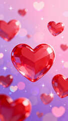 red hearts background