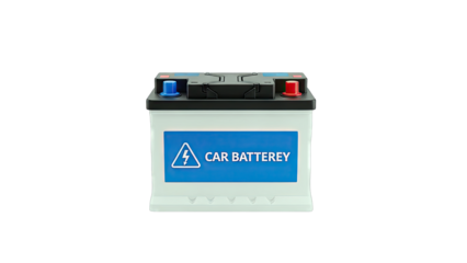 Car Battery with "Car Battrey" Label