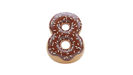 Obraz premium Donut Shaped Number 8 with Chocolate Glaze and Sprinkles