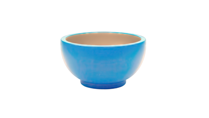 Blue Ceramic Bowl on White Background
