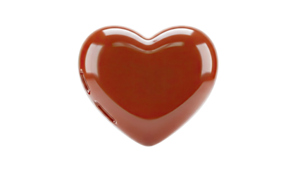 Glossy Heart Shape on White Background