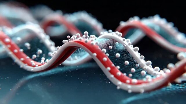 DNA Structure: A mesmerizing macro perspective of a double helix DNA structure, showcasing the intricate elegance and scientific essence of life.