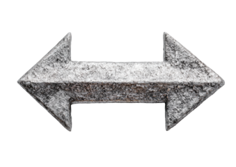 Textured, symmetrical double-headed arrow, silver-grey metallic look