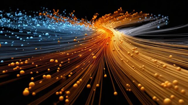 Dynamic Abstract Visualization: An exquisite visualization of flowing streams, an evocative piece which seamlessly blends the colors, forming a captivating spectacle.