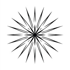 Extensive collection of black line art fireworks and decorative starbursts for festive celebrations