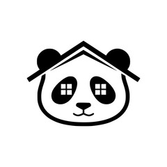Minimalist Panda House Logo