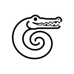 Minimalist Crocodile Logo with Unique Spiral Design