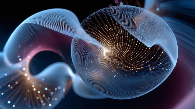 Abstract Nebula Composition: A captivating swirl of cosmic energy, featuring luminous particles and swirling patterns against a dark backdrop.