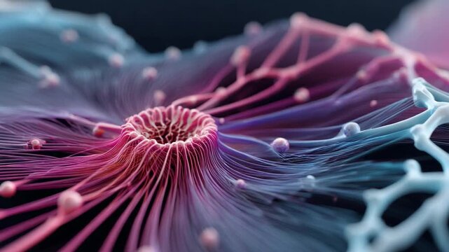 Abstract Molecular Structure: A complex and visually stunning depiction of molecular connections in vibrant colors, symbolizing the interconnectedness of scientific concepts.