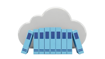 Cloud Storage with Blue Binders