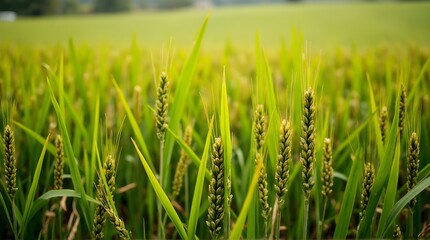 the vast wheat fields were bright green