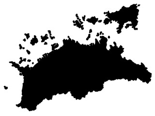 香川県の地図（シルエット）