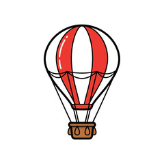 Obraz premium Red and White Hot Air Balloon Illustration Isolated on White Background