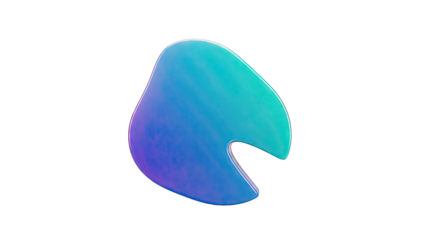 Abstract 3D Blob with Blue-Green Gradient