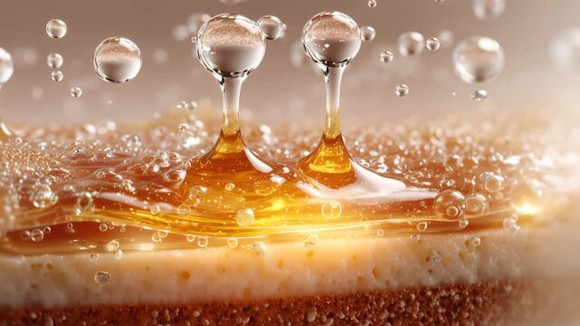 Conceptual Food to Skin Anatomy Metamorphosis Showing Subcutaneous Layers and Glistening Hydration Effects