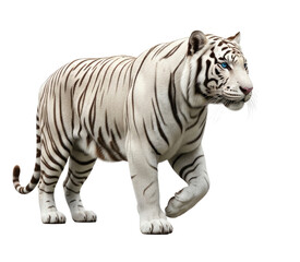 Obraz premium A white tiger walking on a png transparent