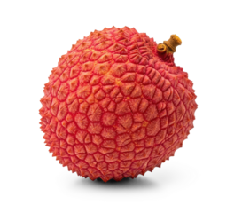 A single lychee fruit on a png transparent