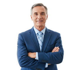 A man in a blue suit standing png transparent