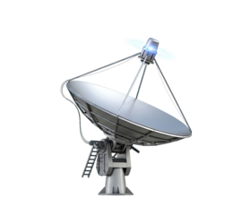 A large satellite dish on a png transparent