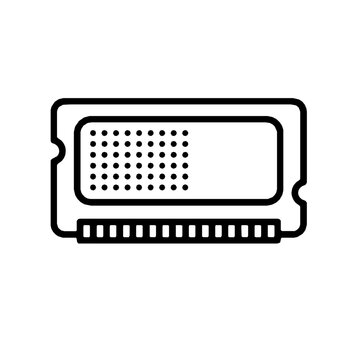 Secure enclave memory isolation technology outline icon (vector)
