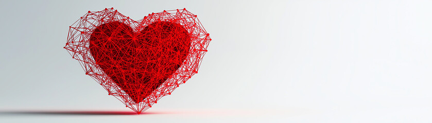 Abstract single line heart design with geometric touches