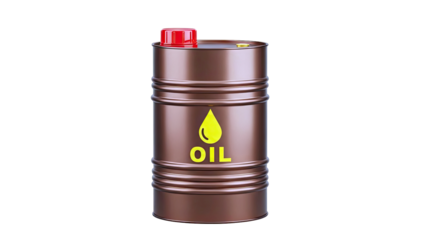 Oil Drum with Yellow Drop Symbol and Red Cap