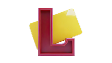 Red Letter L and Yellow Shape
