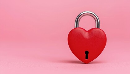 Sealed Affection: A vibrant heart-shaped lock symbolizing everlasting love and commitment, set against a soft, romantic background.