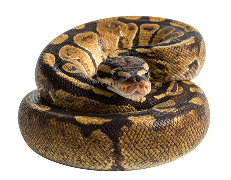 Ball python coiled - isolated on transparent background isolated on transparent background