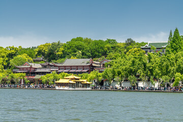 This is the West Lake Xihu of Hangzhou, China. China's famous tourist attractions