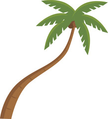coconut palm tree. flat illustration