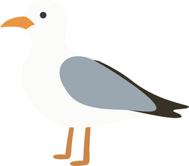 bird sea. flat illustration