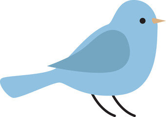 blue bird. flat illustration