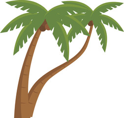 coconut palm tree. flat illustration