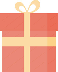 gift box with ribbon. flat illustration