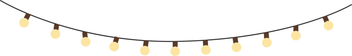 String lights for hanging and decorating celebrations. flat illustration
