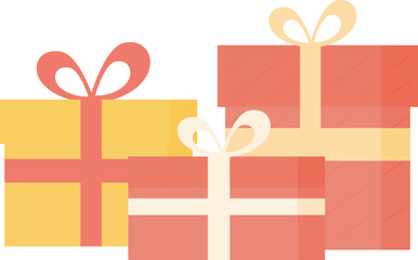 gift box with ribbon. flat illustration