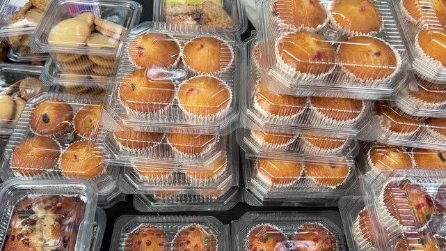 Homemade veg cupcakes, biscuits and other baked items sold in a food festival in India