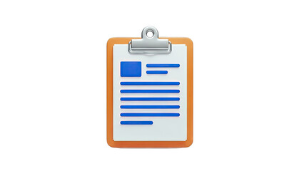 3D Clipboard with Document Icon