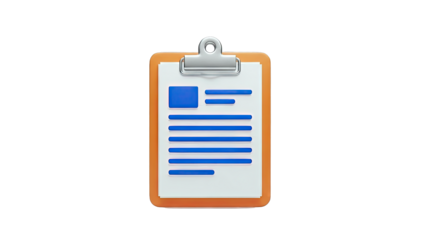 3D Clipboard with Document Icon