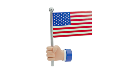 Cartoon Hand Holding American Flag
