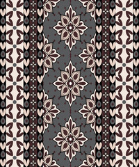 Seamless floral pattern collection featuring abstract botanical flowers and organic flowing shapes. Decorative repeating design with a modern vintage color palette, suitable for textile, fabric