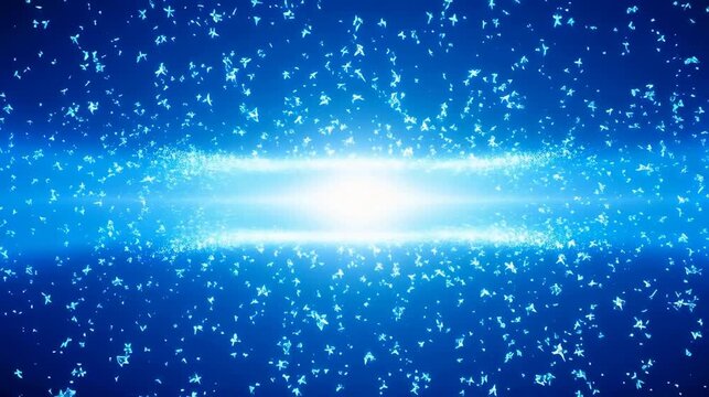 Blue glowing light with particles