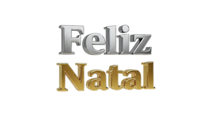 Feliz Natal - 3D Metallic Text