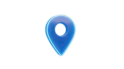 Blue 3D Location Pin Icon
