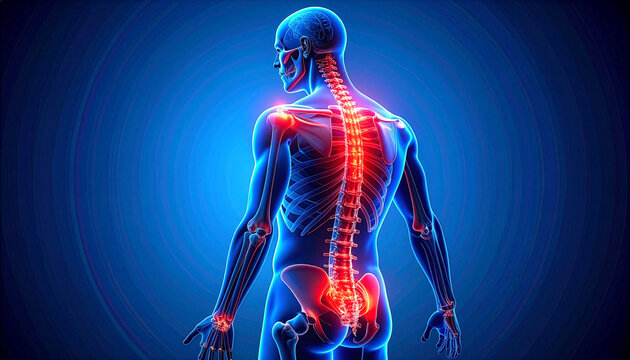 Vector representation of human anatomy, conceptual black logo for health, emphasizing pain points
