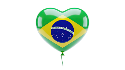 Heart-shaped balloon with Brazilian flag